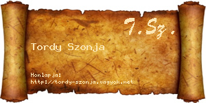 Tordy Szonja névjegykártya